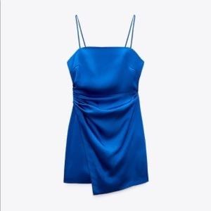 Zara Ruched Mini Dress in Cobalt